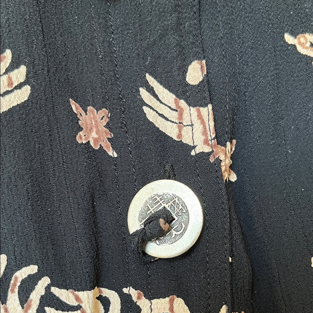 Chico's Black & Beige Patterned Button Down Jacke… - image 6